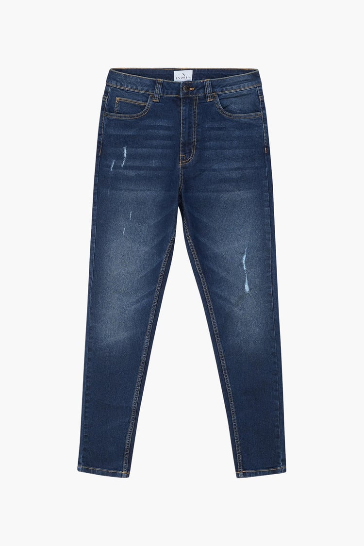 High Waist Regular Length Distressed Jeans