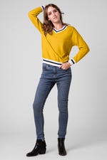 Womens V-Neck Herringbone effect sweatshirts