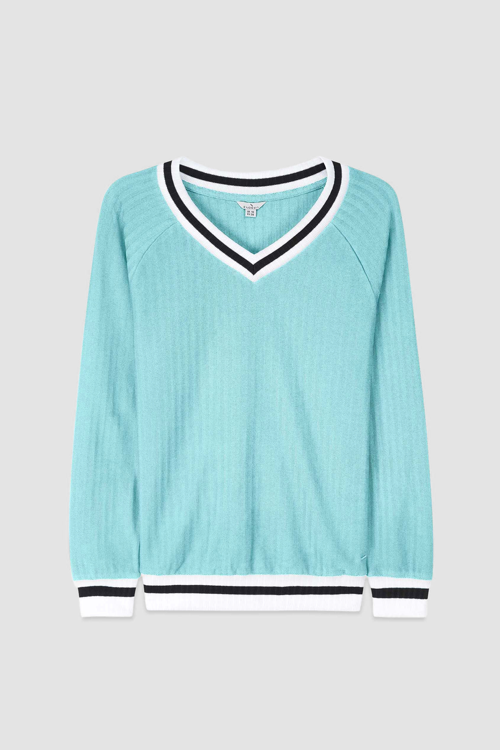 Womens V-Neck Herringbone effect sweatshirts