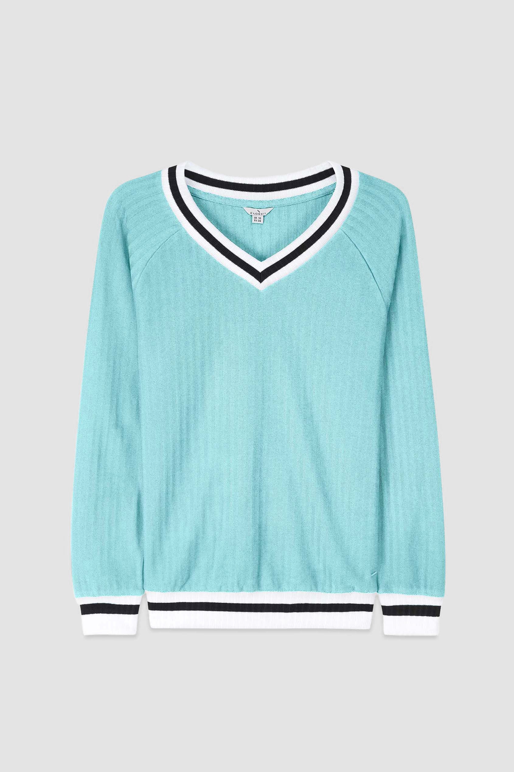 Womens V-Neck Herringbone effect sweatshirts