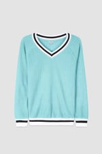 Womens V-Neck Herringbone effect sweatshirts