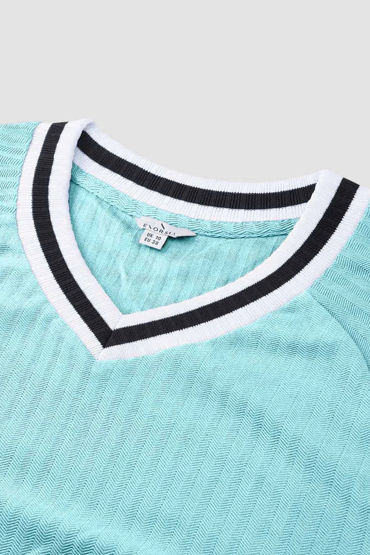 Womens V-Neck Herringbone effect sweatshirts