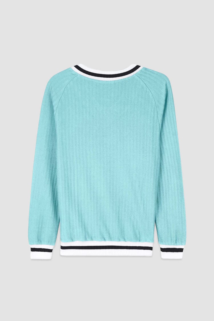 Womens V-Neck Herringbone effect sweatshirts