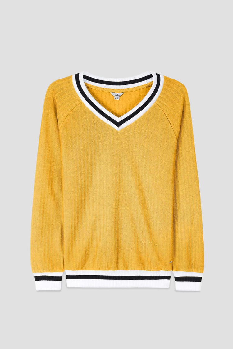 Womens V-Neck Herringbone effect sweatshirts