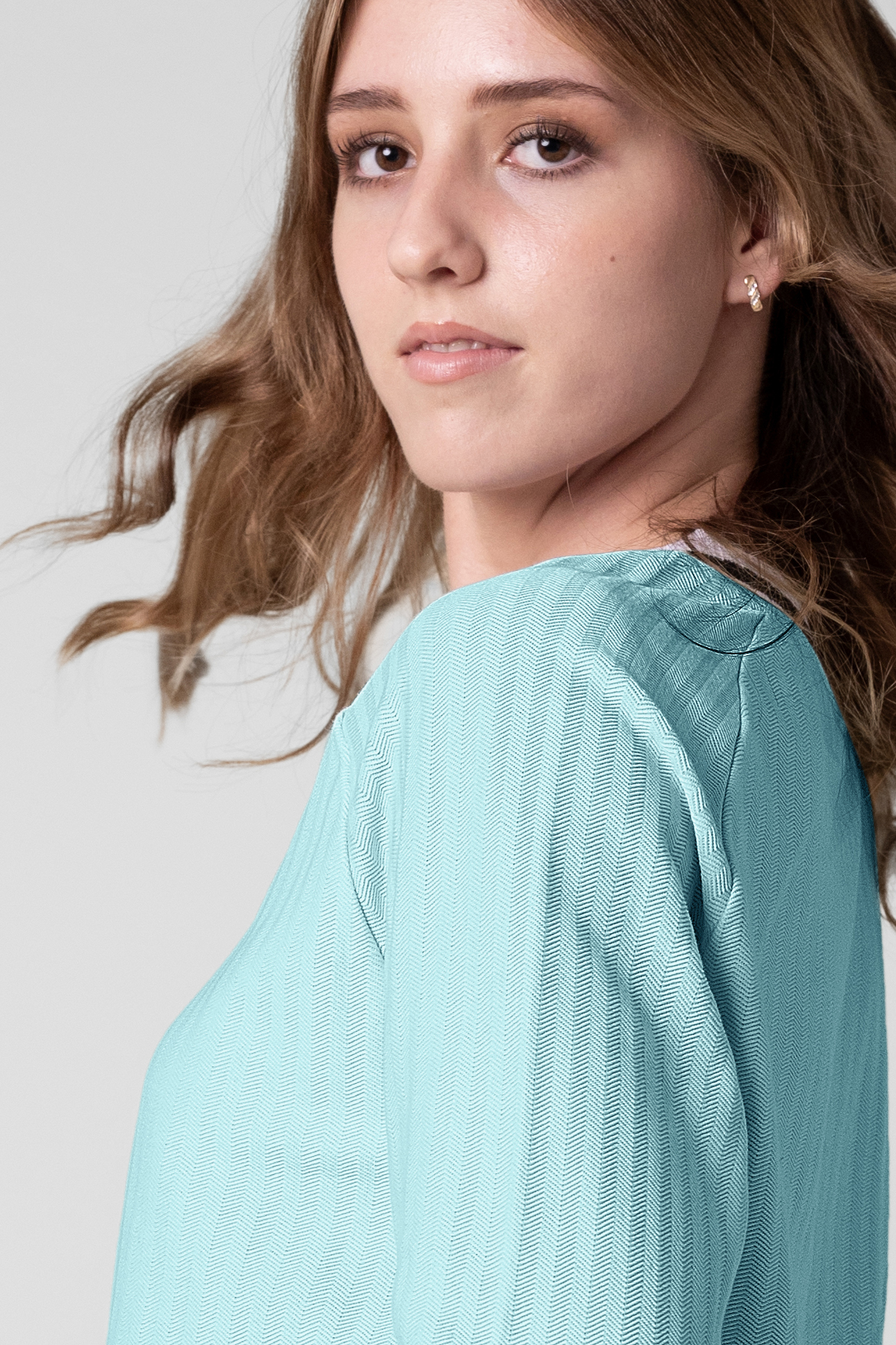 Womens V-Neck Herringbone effect sweatshirts