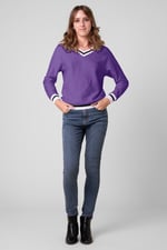 Womens V-Neck Herringbone effect sweatshirts