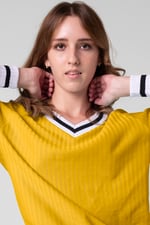 Womens V-Neck Herringbone effect sweatshirts