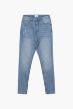 High Waist Regular Length Distressed Jeans