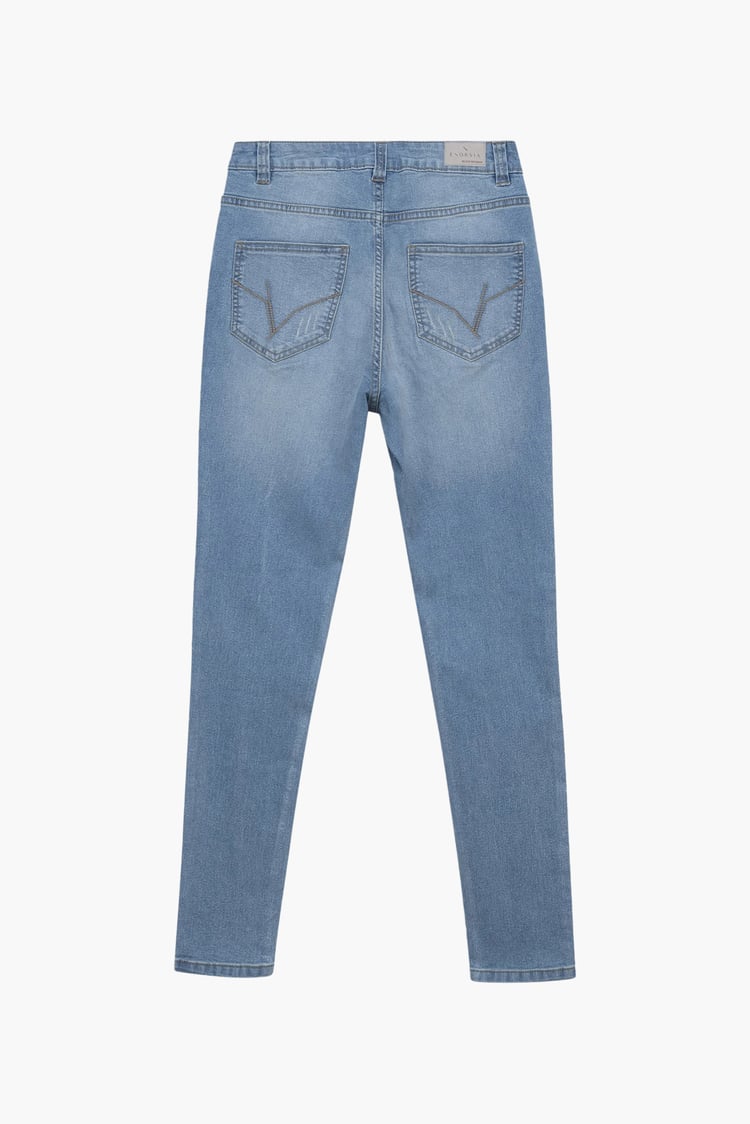 High Waist Regular Length Distressed Jeans