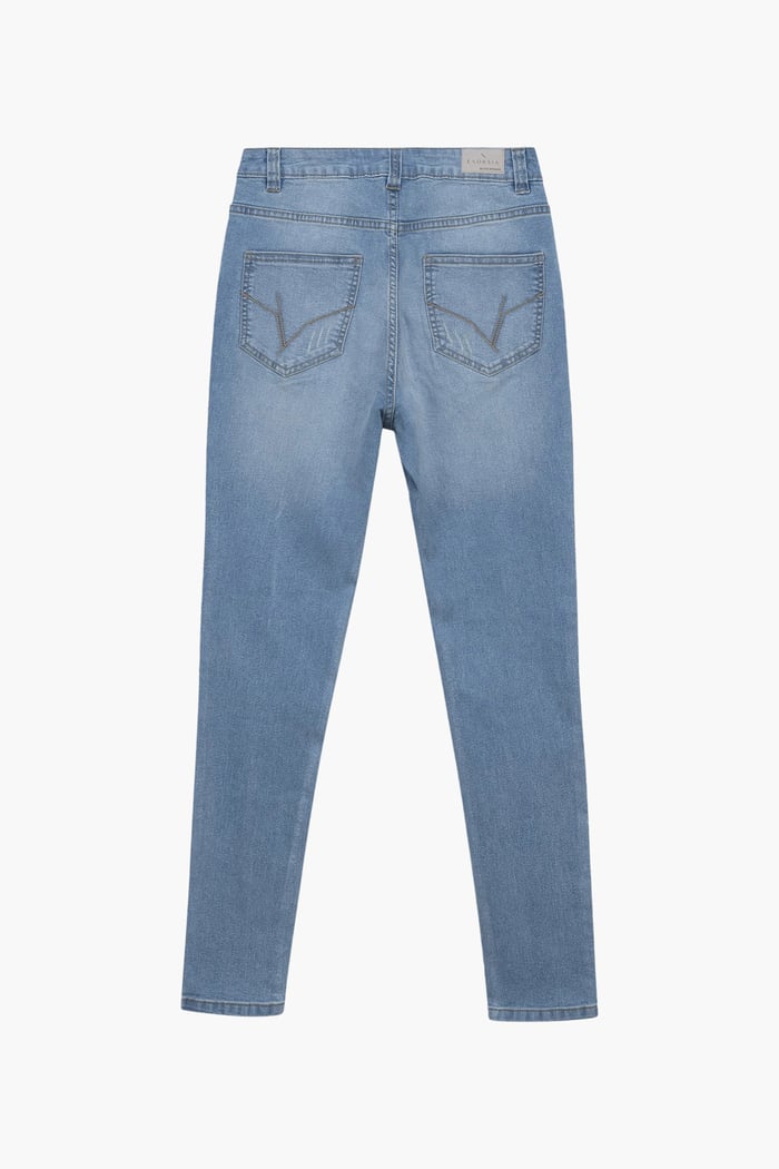 High Waist Regular Length Distressed Jeans