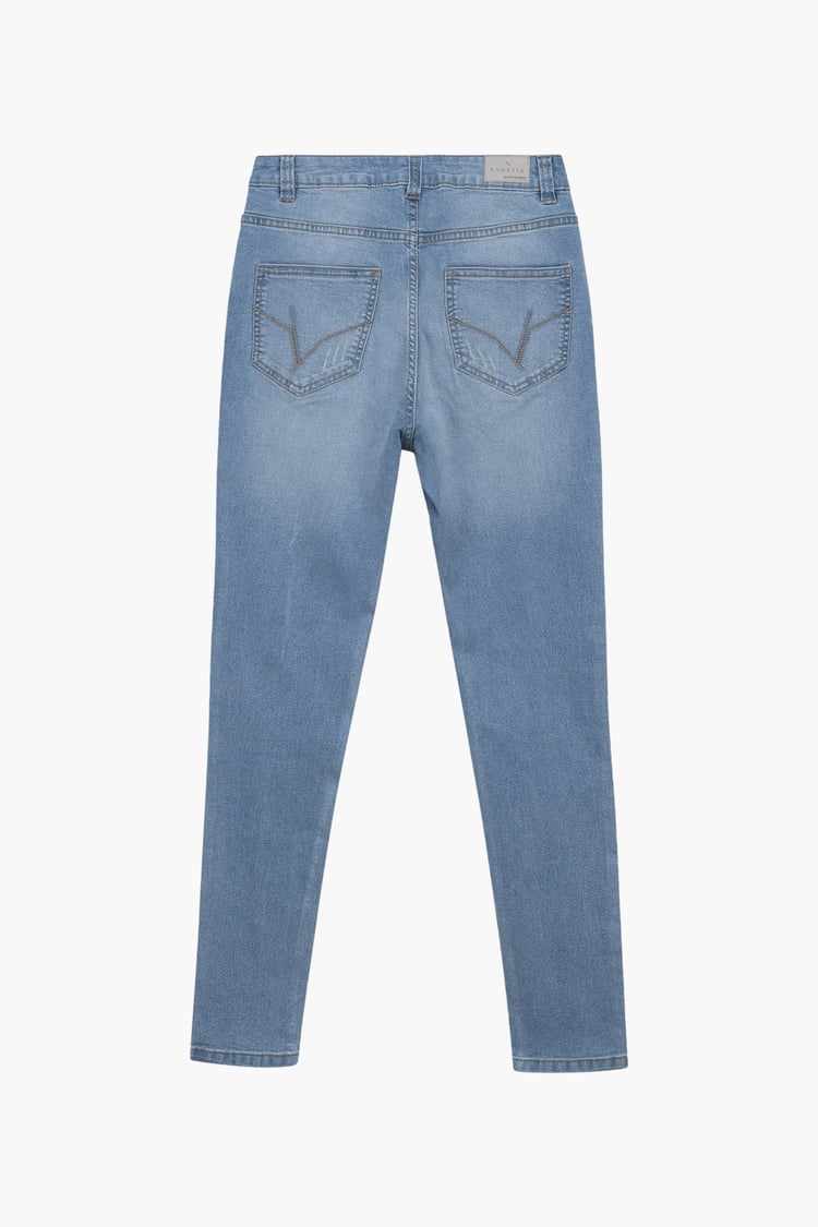 High Waist Regular Length Distressed Jeans