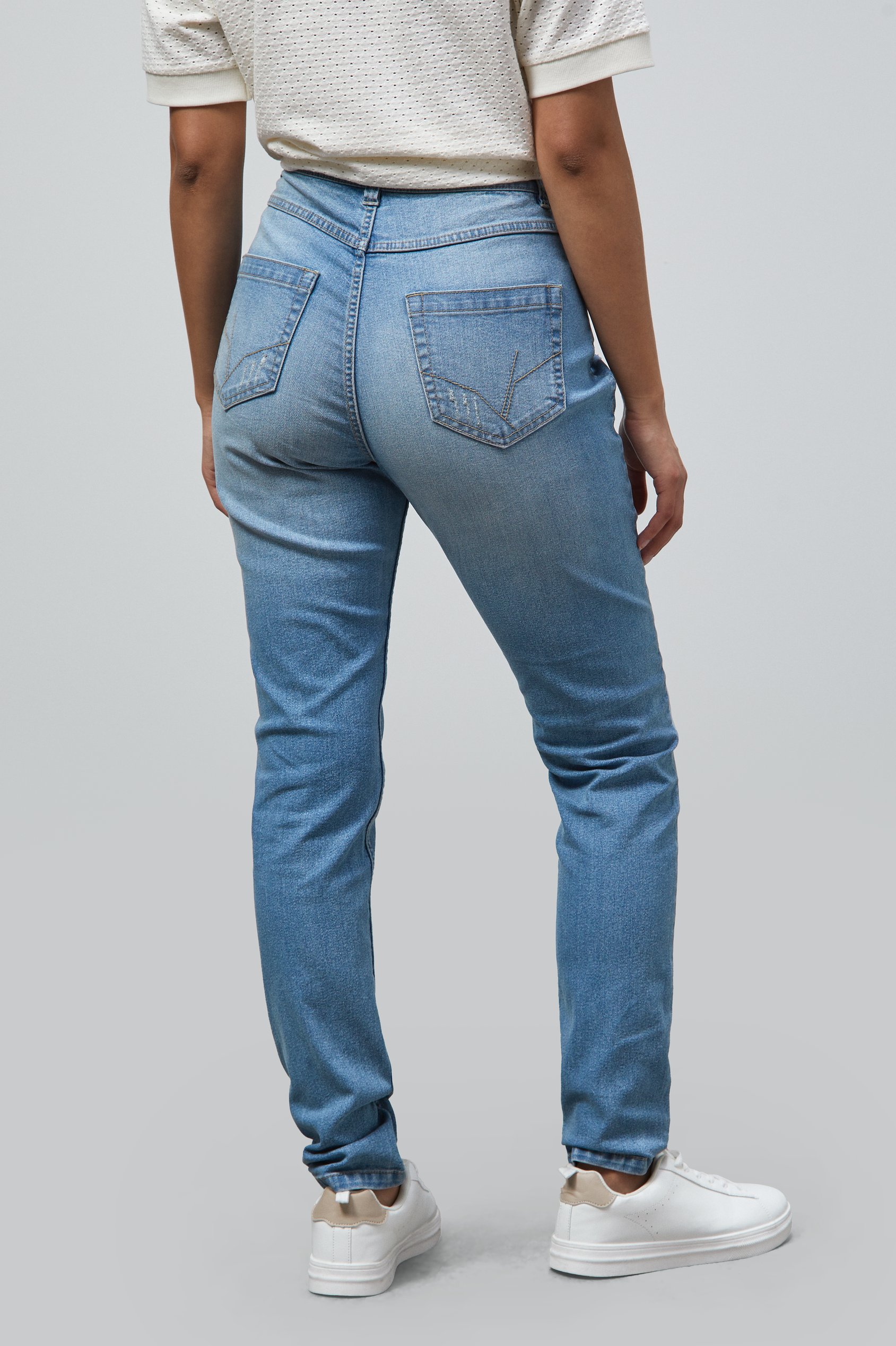 High Waist Regular Length Distressed Jeans