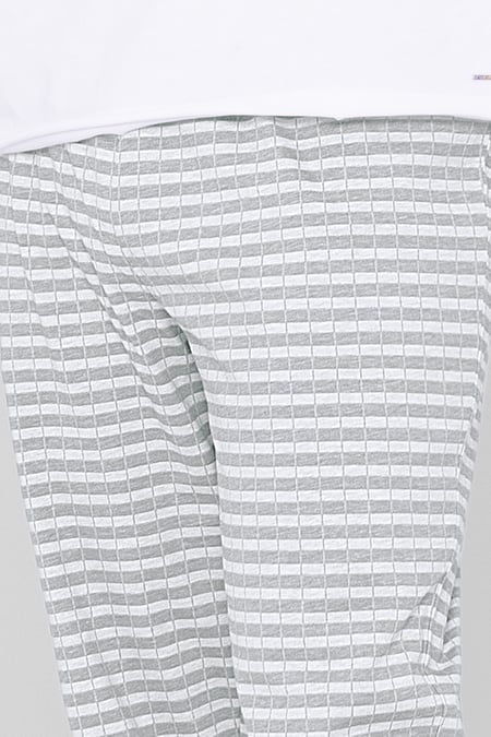 Grey Cotton Check Print Pyjamas