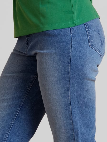 Deep Blue High Waist Raw Hem Flared Jeans