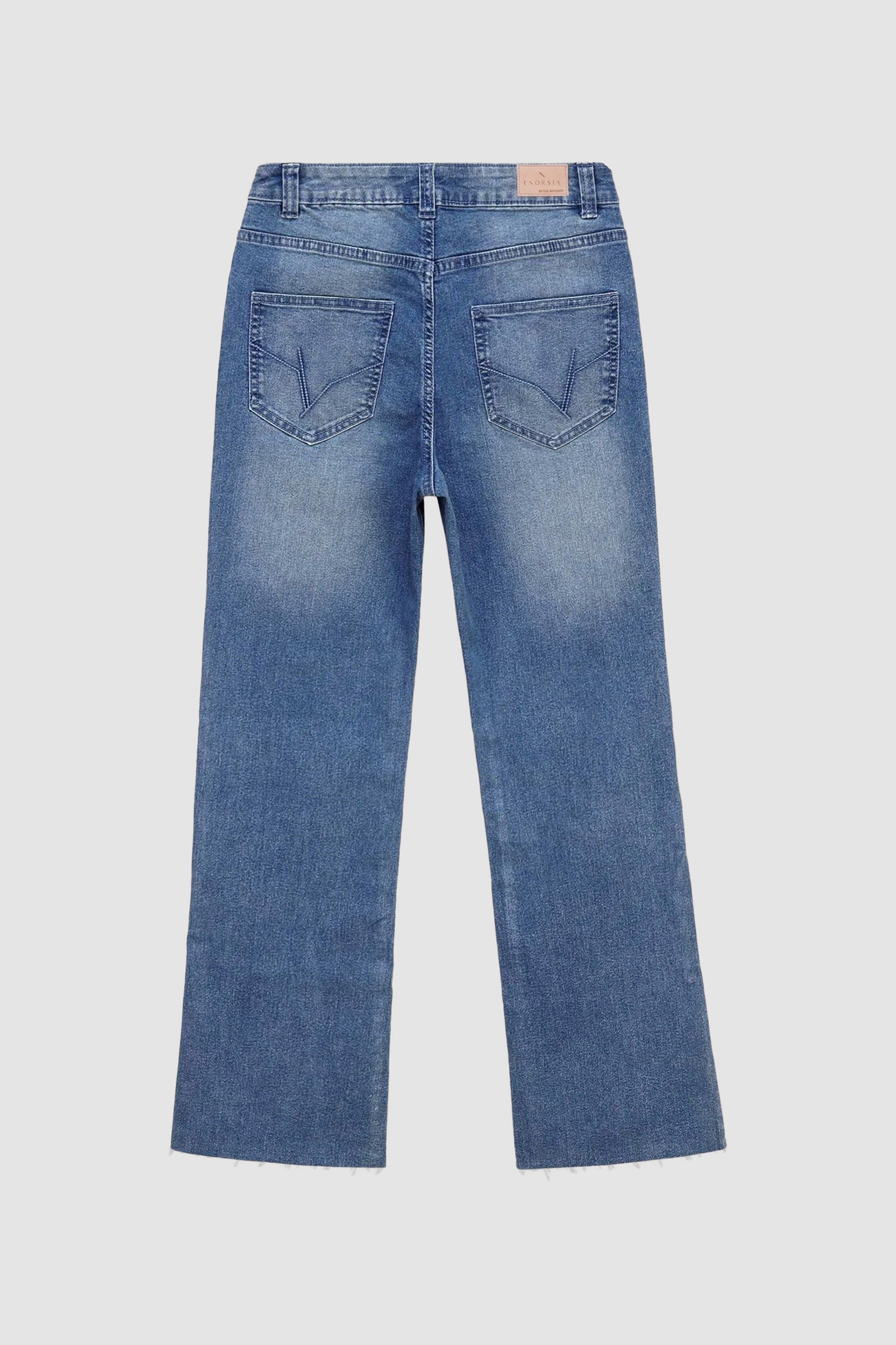 High Waist Raw Hem Flared Jeans