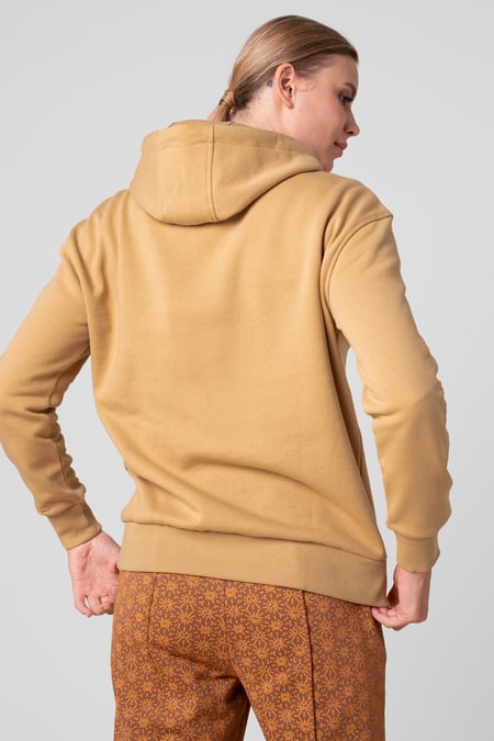 Women Cream Drop Shoulder Printed Hoodie