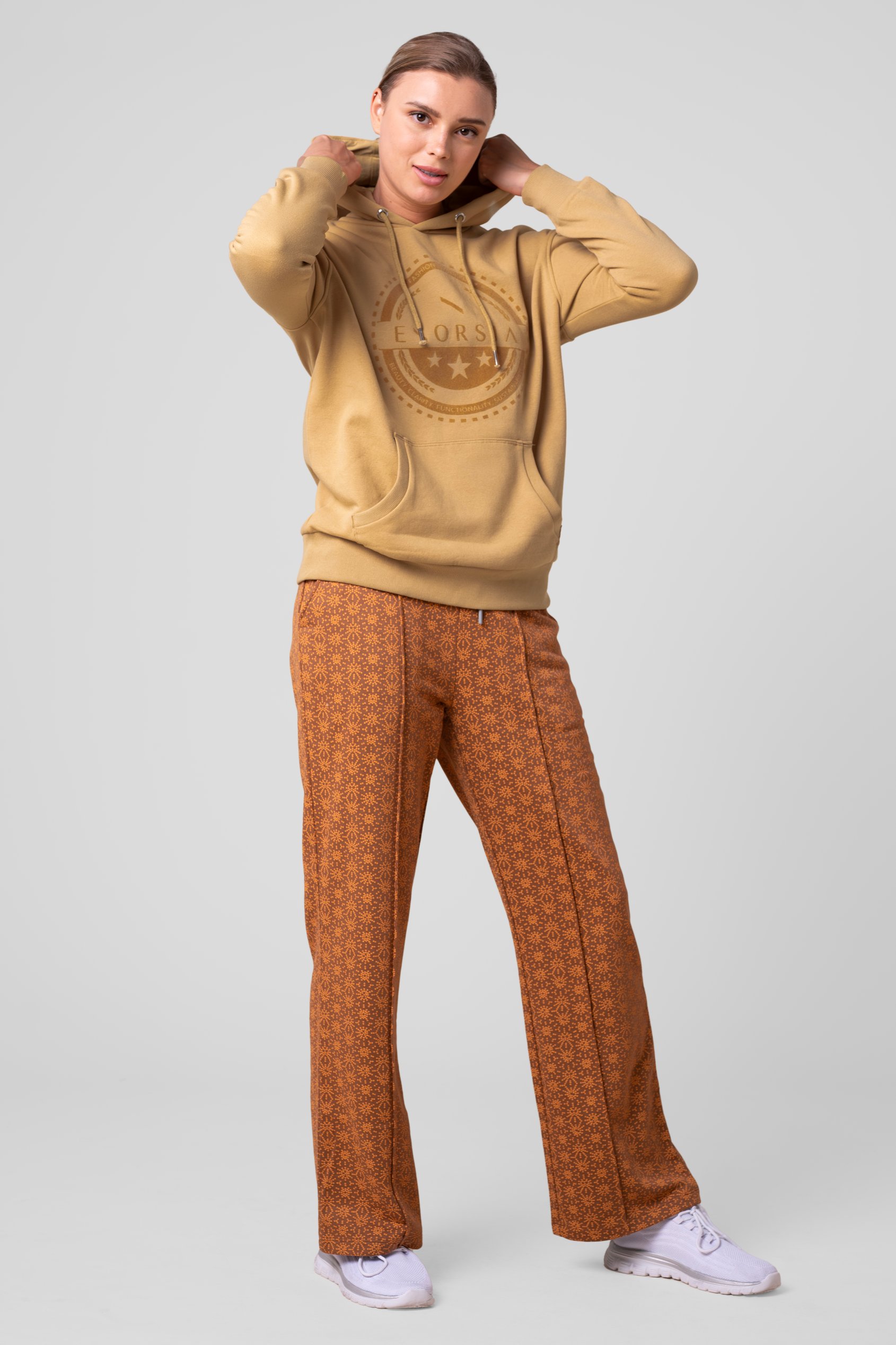 Women Drop Shoulder Printed Hoodie