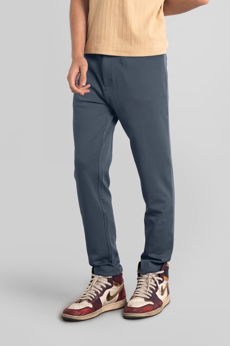 Grey Slim Fit Smart Jersey Trouser