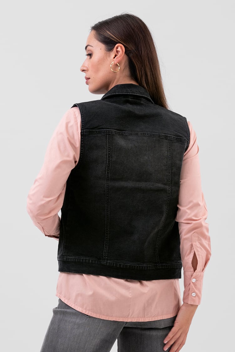 Womens Black Classic Denim Jacket