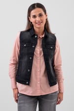 Womens Black Classic Denim Jacket