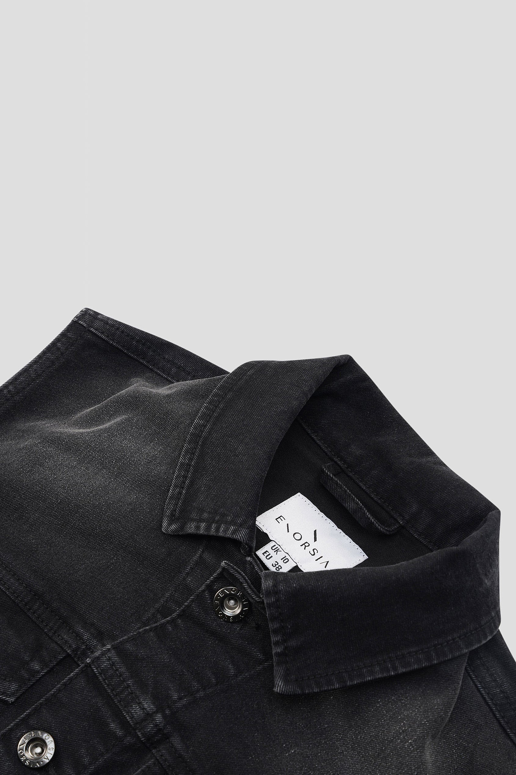 Womens Black Classic Denim Jacket