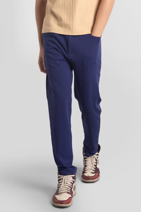 Grey Slim Fit Smart Jersey Trouser