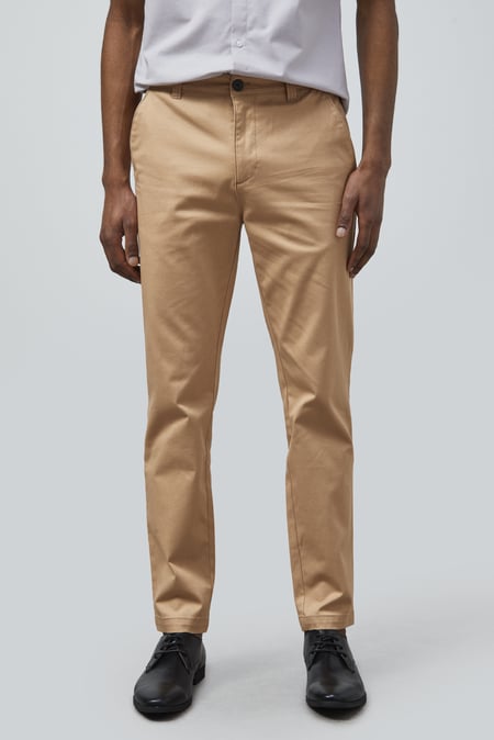 Khaki Skinny Chino Long Trousers