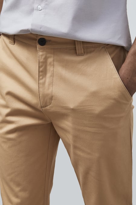 Khaki Skinny Chino Long Trousers