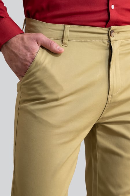 Tan Skinny Chino Long Trousers
