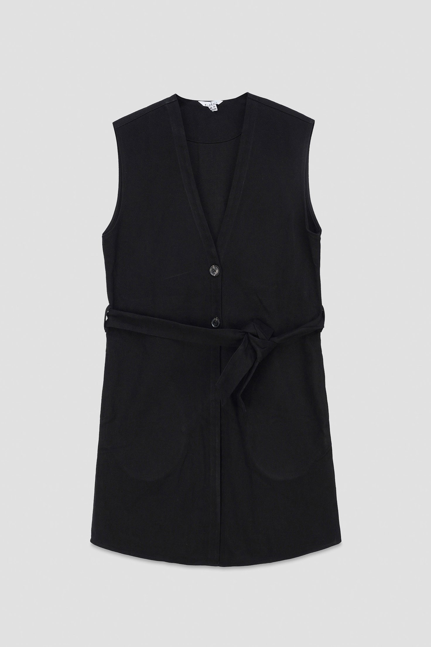 Womens Sleeveless Belted Coat