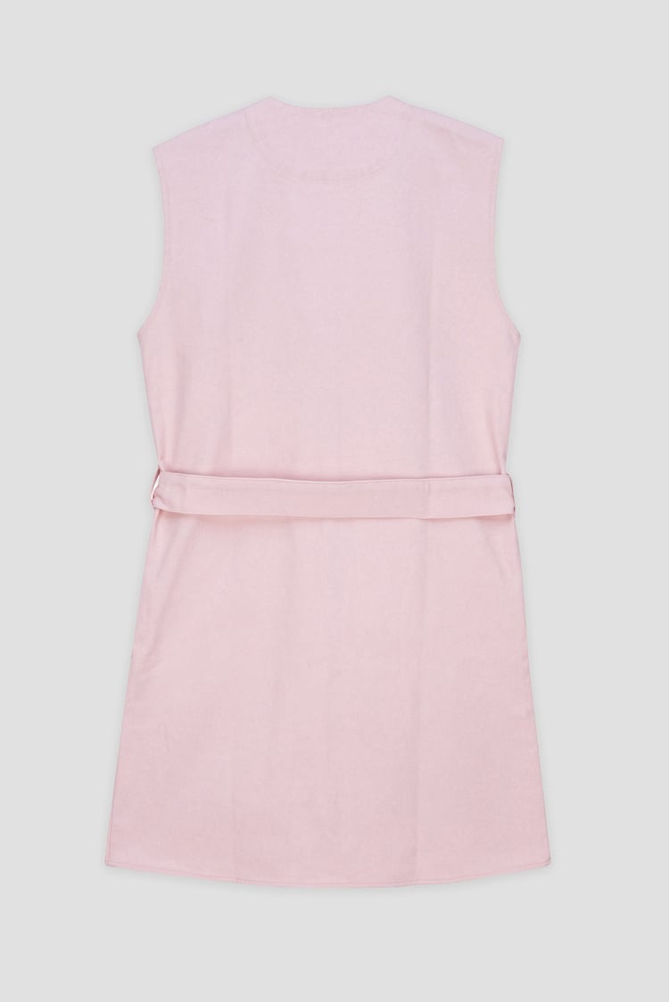 Womens Sleeveless Belted Coat