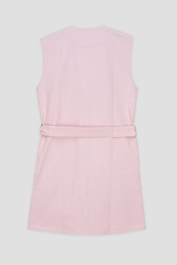 Womens Sleeveless Belted Coat