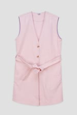 Womens Sleeveless Belted Coat