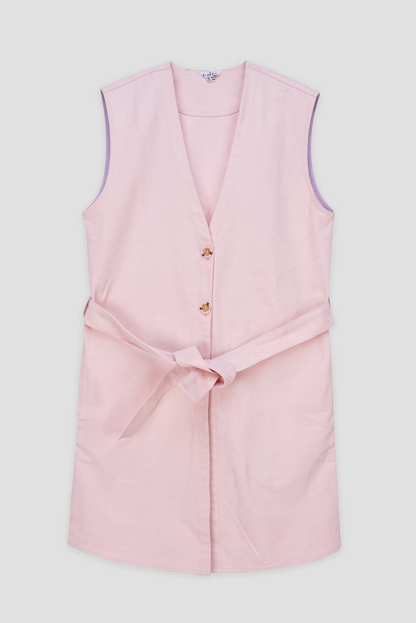 Womens Sleeveless Belted Coat