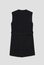Womens Sleeveless Belted Coat