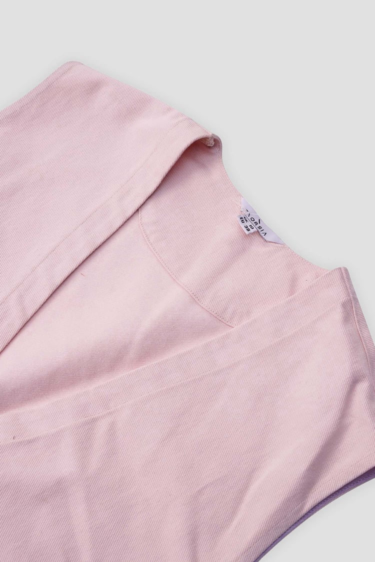 Womens Sleeveless Belted Coat