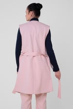Womens Sleeveless Belted Coat