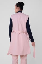 Womens Sleeveless Belted Coat
