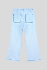 Super Light Cropped Flared Buttoned Jeans