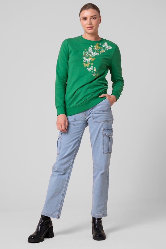 Womens Butterfly Print Sweatshirt