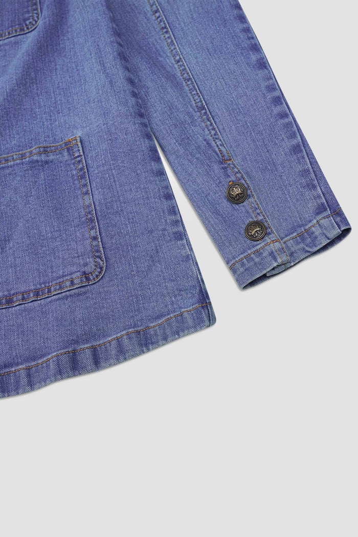 Womens Indigo Blue Casual Denim Jacket