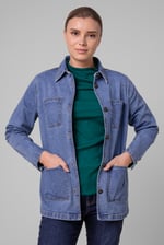Womens Indigo Blue Casual Denim Jacket