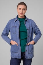 Womens Indigo Blue Casual Denim Jacket