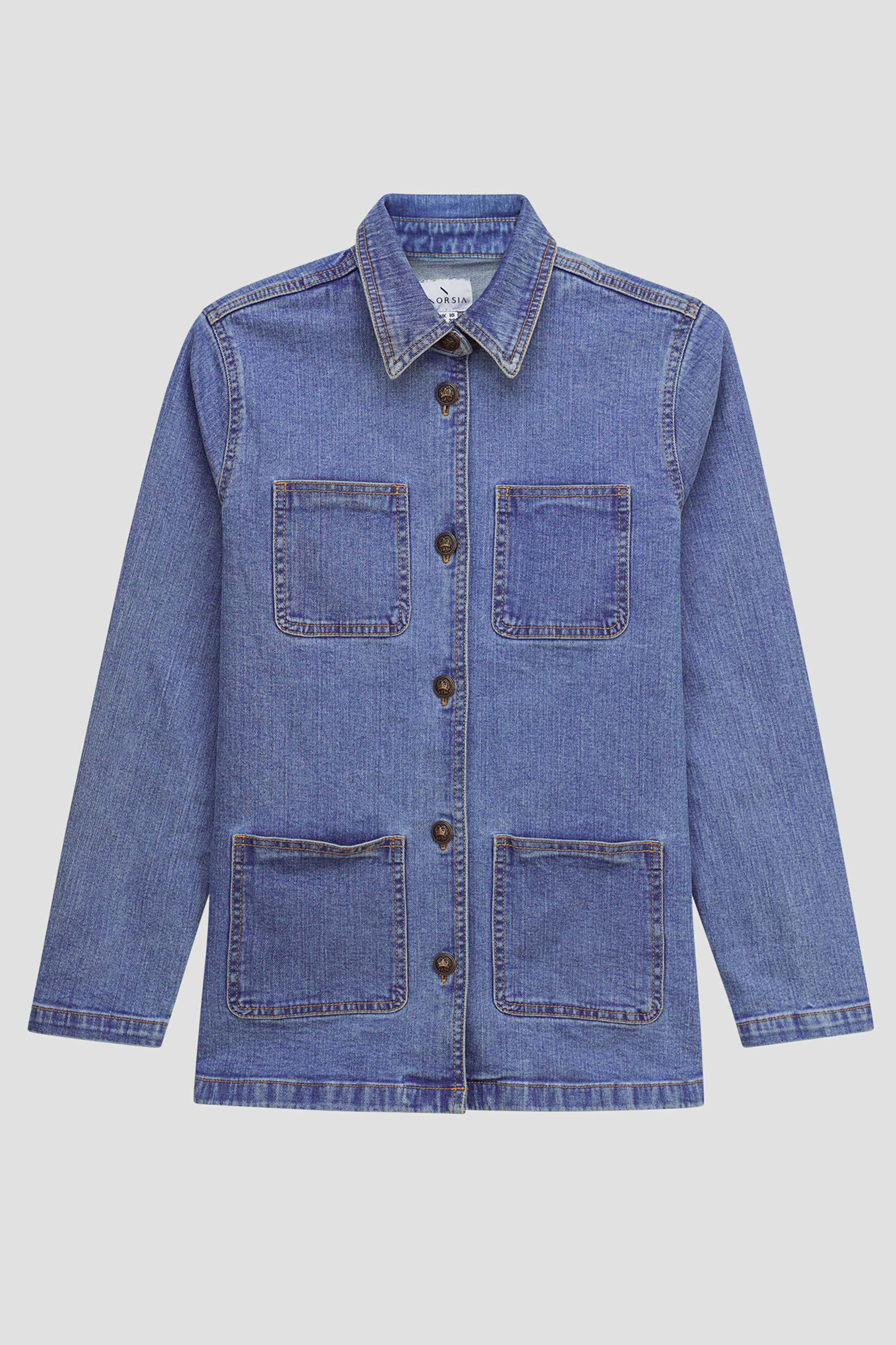 Womens Indigo Blue Casual Denim Jacket