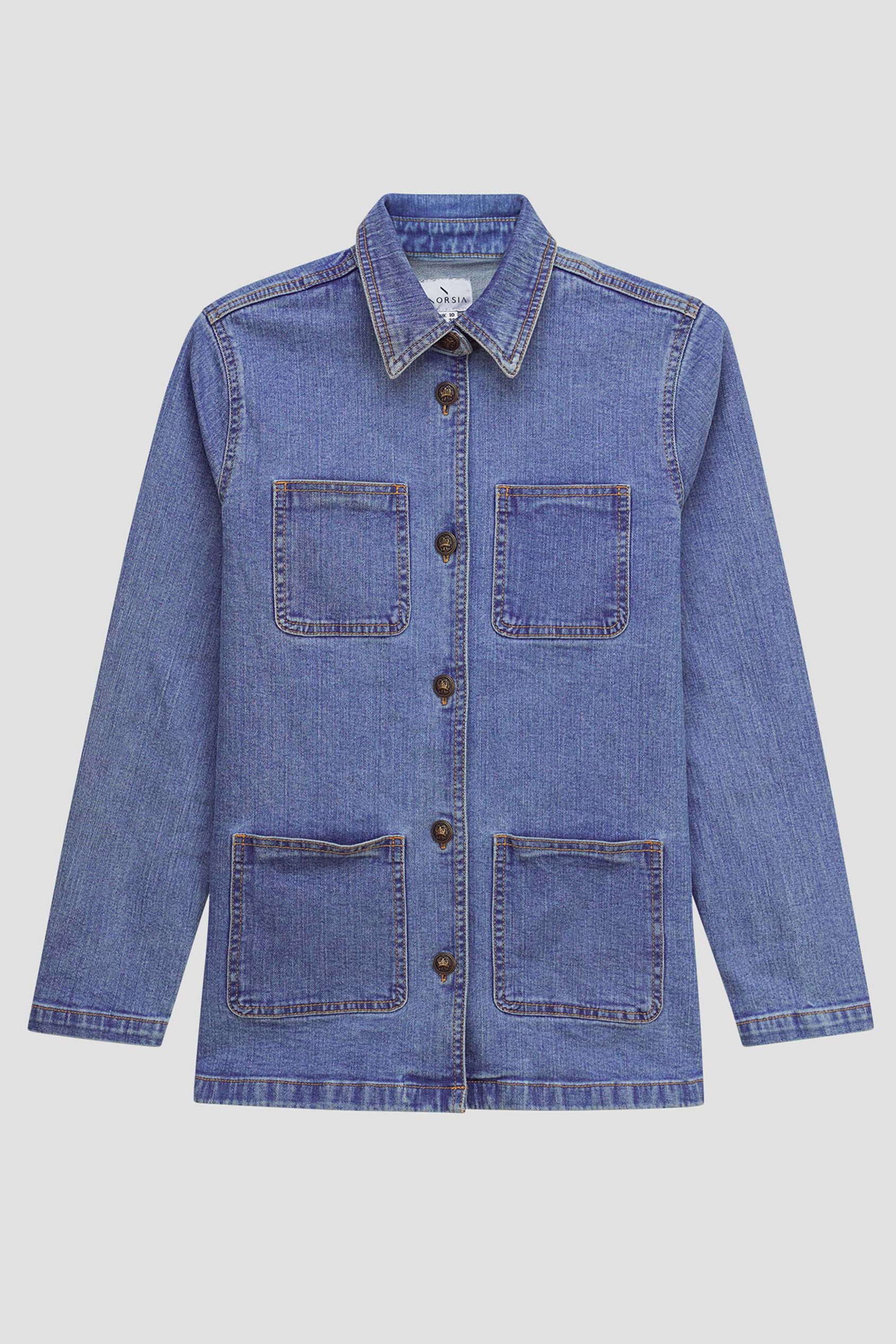 Womens Indigo Blue Casual Denim Jacket