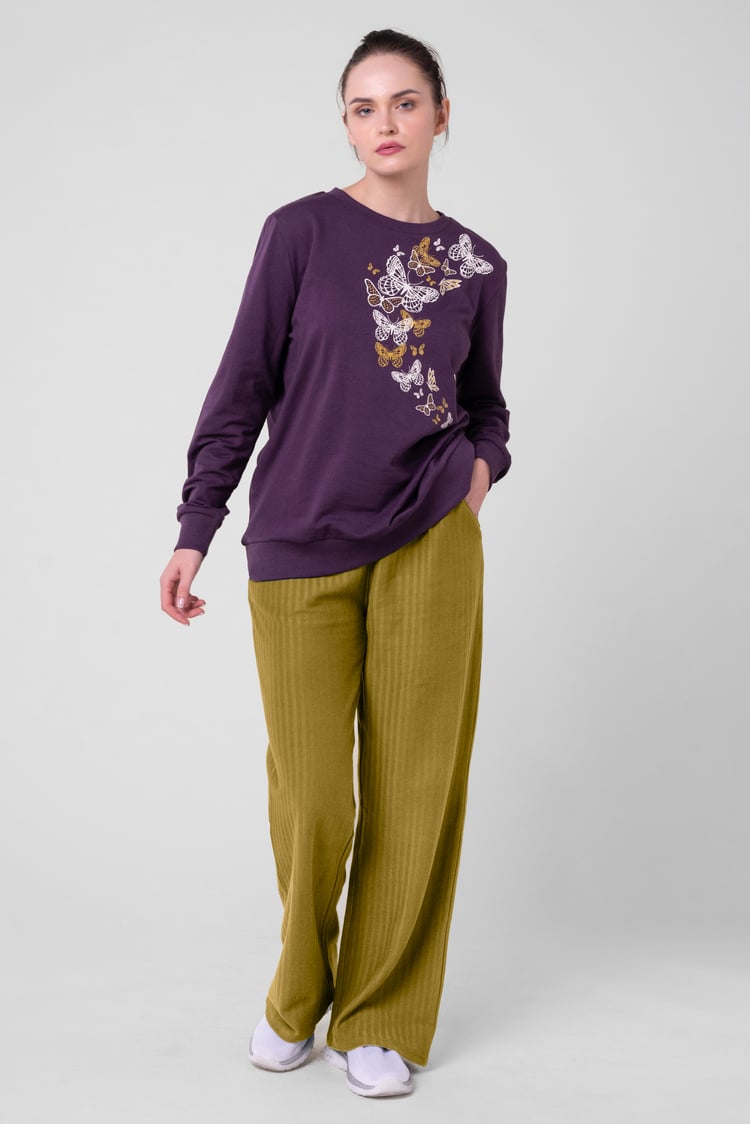 Womens Butterfly Print Sweatshirt