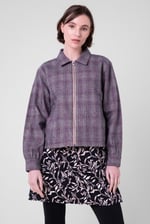 Yarn Dyed Check Cropped Jacket