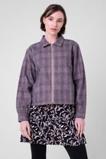 Yarn Dyed Check Cropped Jacket