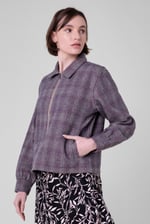 Yarn Dyed Check Cropped Jacket