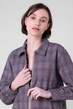 Yarn Dyed Check Cropped Jacket